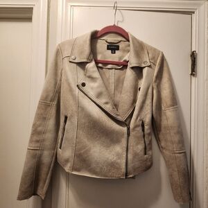 Evereve "Marren" Women's Cream Faux Suede Moto Jacket XS